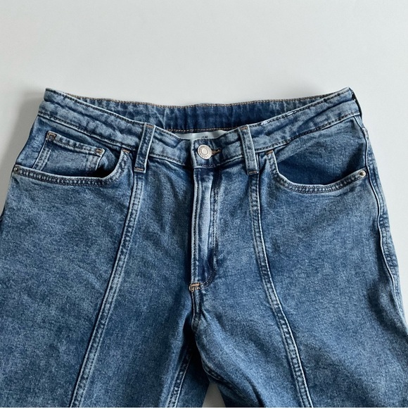 H&M Girls Straight Leg Jeans Sz 14 Blue Low Waist Denim Side Pockets Casual - Picture 8 of 10